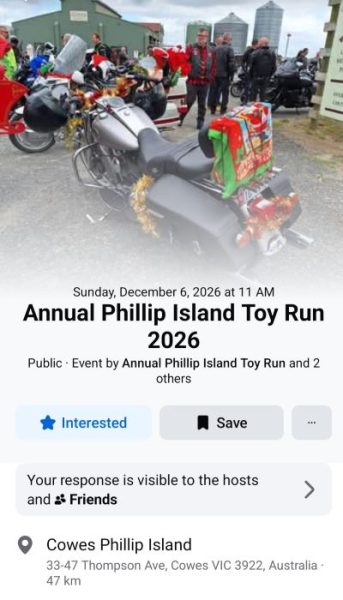 Annual Phillip Island Toy Run Dec 2026