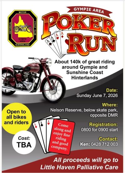 Gympie Area Poker Run June 2026